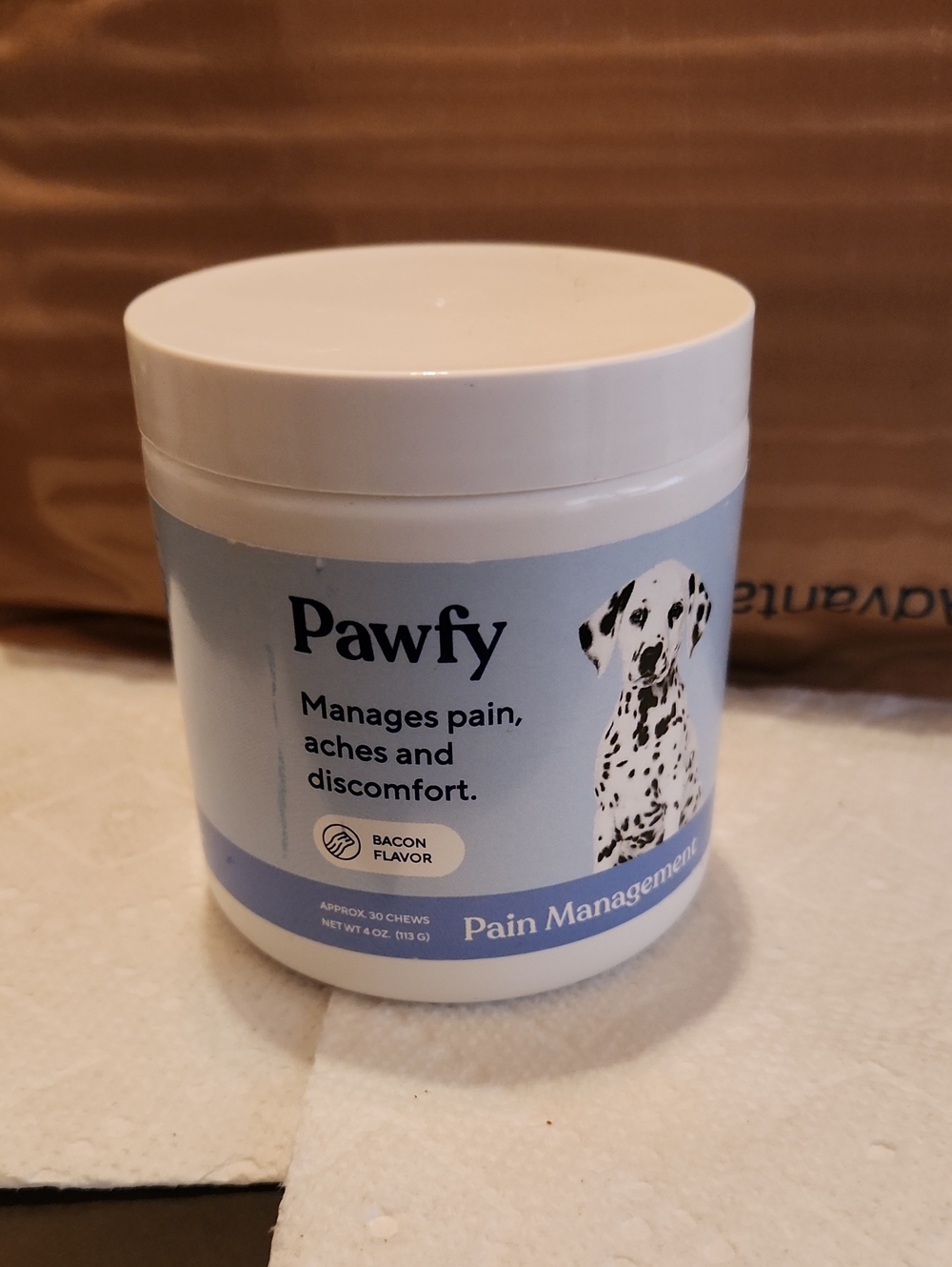 Pawfy Pain Management Chews - Blue & White Jar
